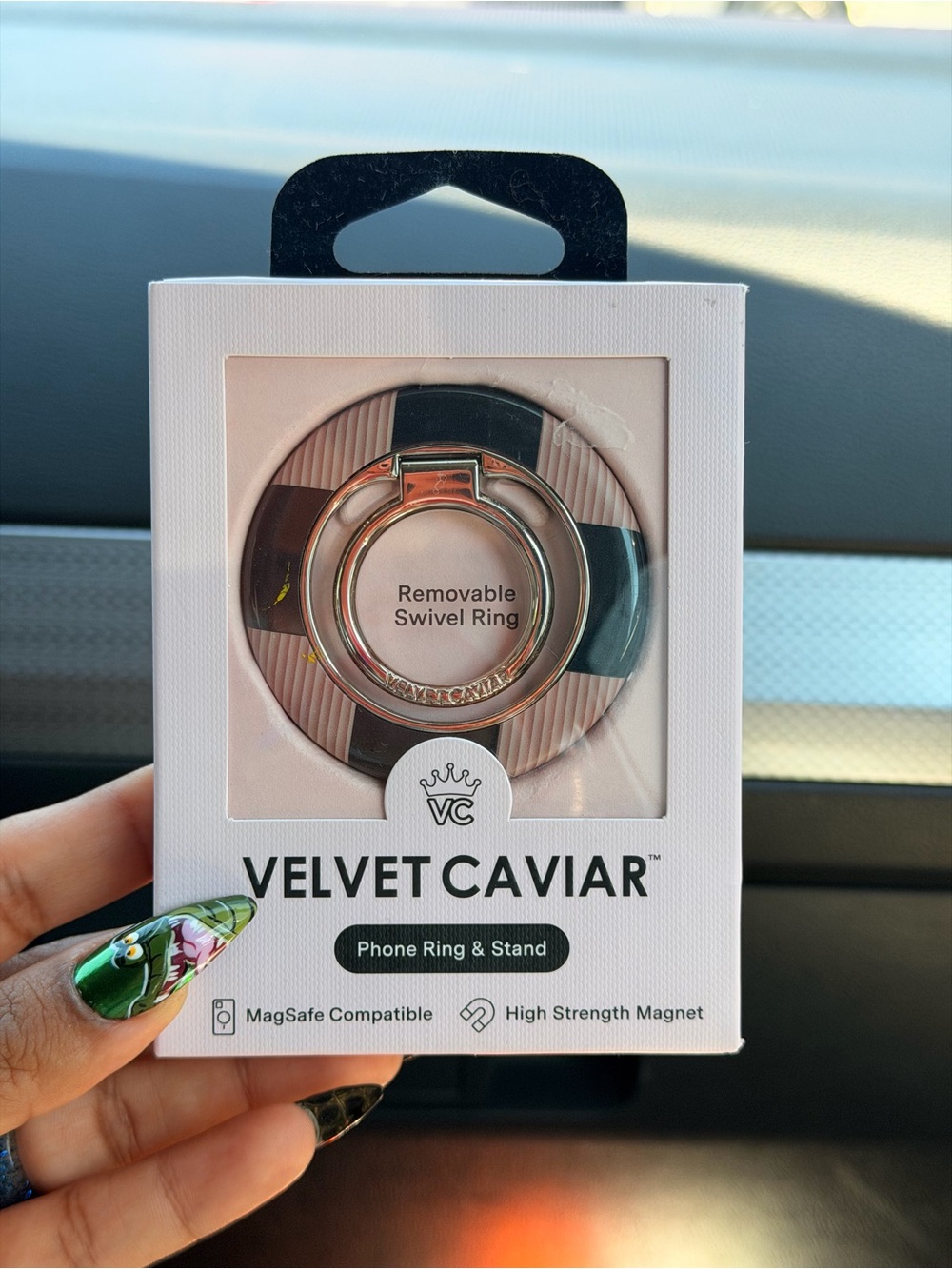 Velvet Caviar Rose Gold & Black MagSafe Phone Ring Stand